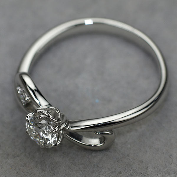 Pt950 ダイヤモンド リング 0.360ct G SI2 3EXH&C D0.016ct