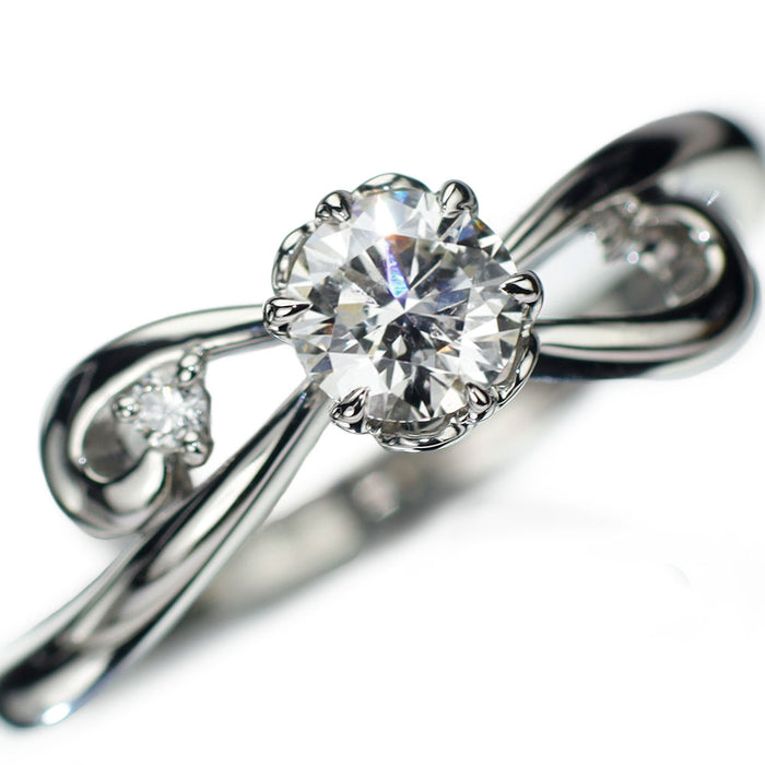Pt950 ダイヤモンド リング 0.360ct G SI2 3EXH&C D0.016ct