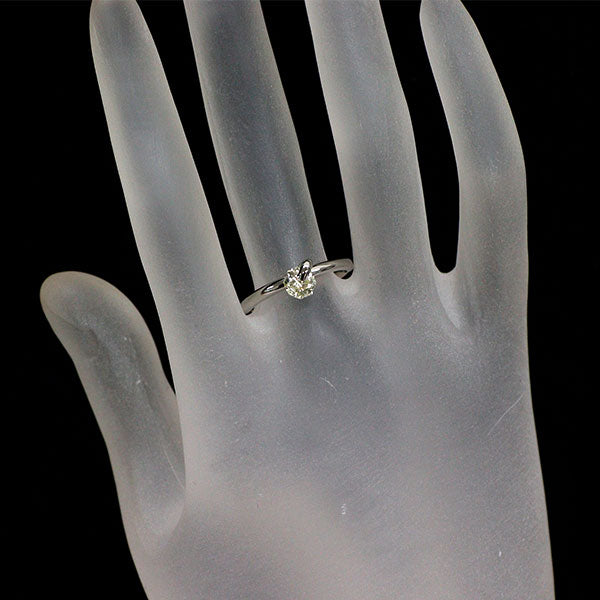 Pt900 オクタゴナルカット ダイヤモンド リング 0.574ct LY VS1