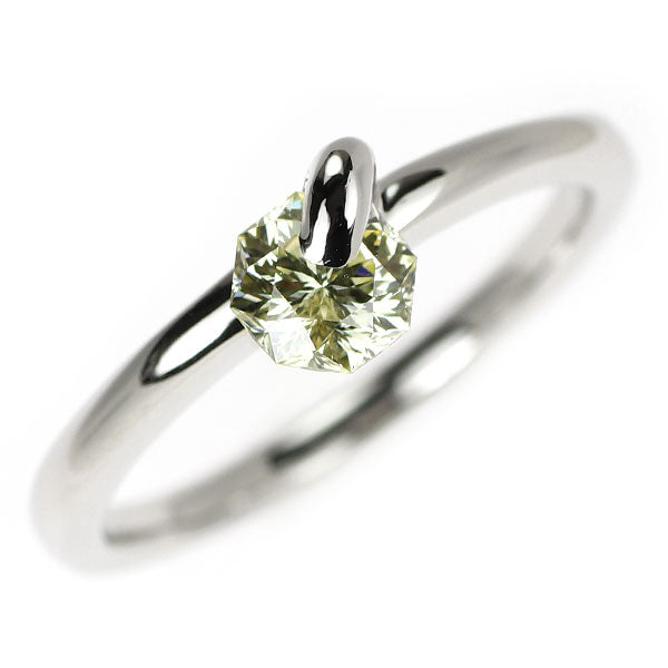 Pt900 オクタゴナルカット ダイヤモンド リング 0.574ct LY VS1