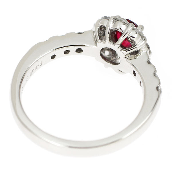 Pt900 ルビー ダイヤモンド リング 0.41ct D0.57ct