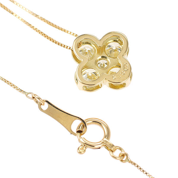 K18YG ダイヤモンド ペンダントネックレス 0.50ct フラワー