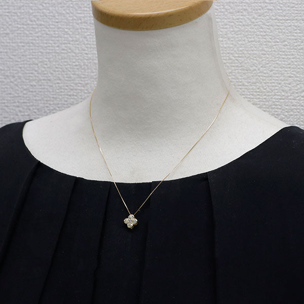K18YG ダイヤモンド ペンダントネックレス 0.50ct フラワー
