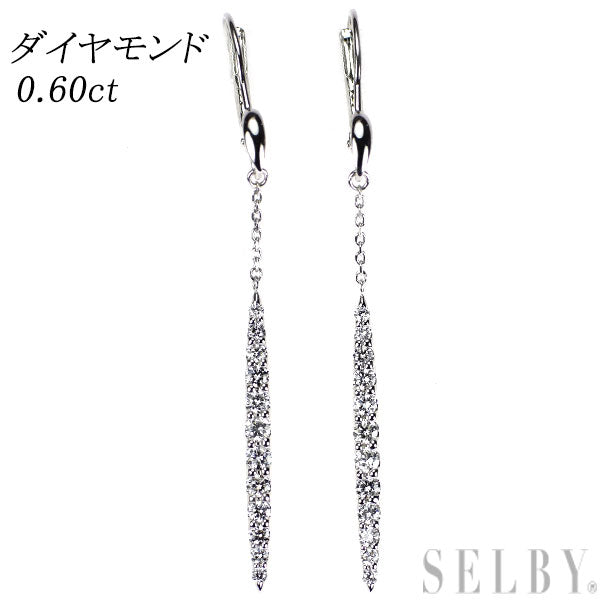 K18WG/K14WG ダイヤモンド ピアス 0.60ct