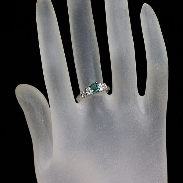希少 Pt900 アレキサンドライト ダイヤモンド リング 0.72ct D0.37ct