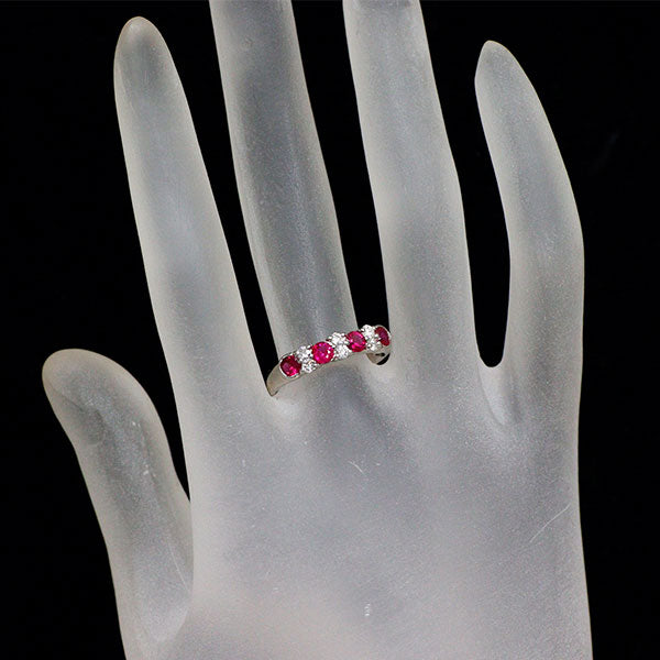 Pt900 ルビー ダイヤモンド リング 0.66ct D0.20ct