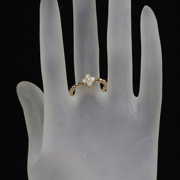 K18PG ダイヤモンド リング 0.15ct フラワー 形状記憶