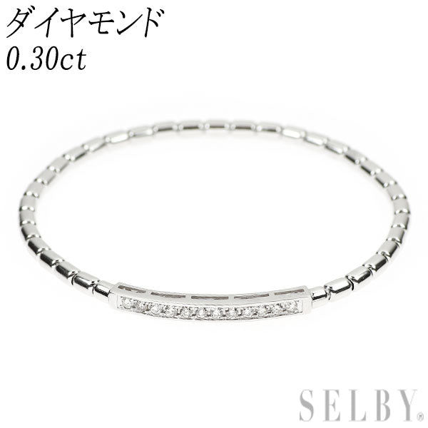 K18WG ダイヤモンド ブレスレット 0.30ct 伸縮式