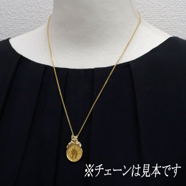 K18YG/K24 ペンダントトップ くまのプーさん コイン