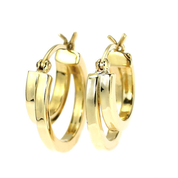 K18YG デザイン ピアス フープ — セルビーオンラインストア