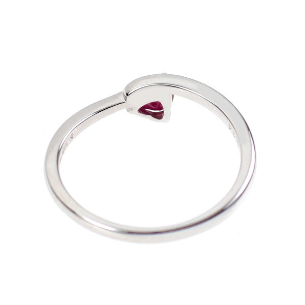 K18WG ハートシェイプ ルビー リング 0.34ct