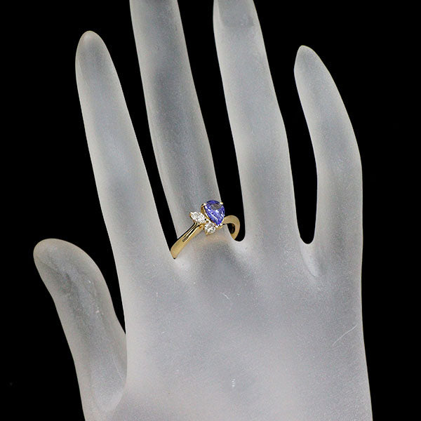 K18YG タンザナイト ダイヤモンド リング 0.68ct D0.18ct