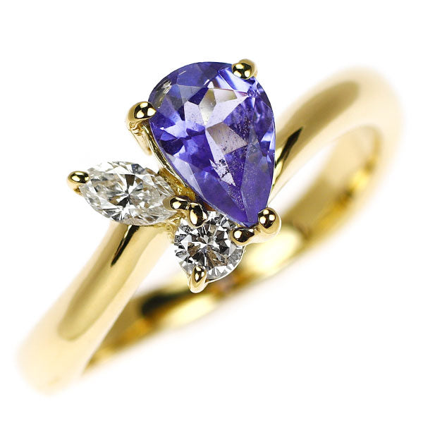 K18YG タンザナイト ダイヤモンド リング 0.68ct D0.18ct