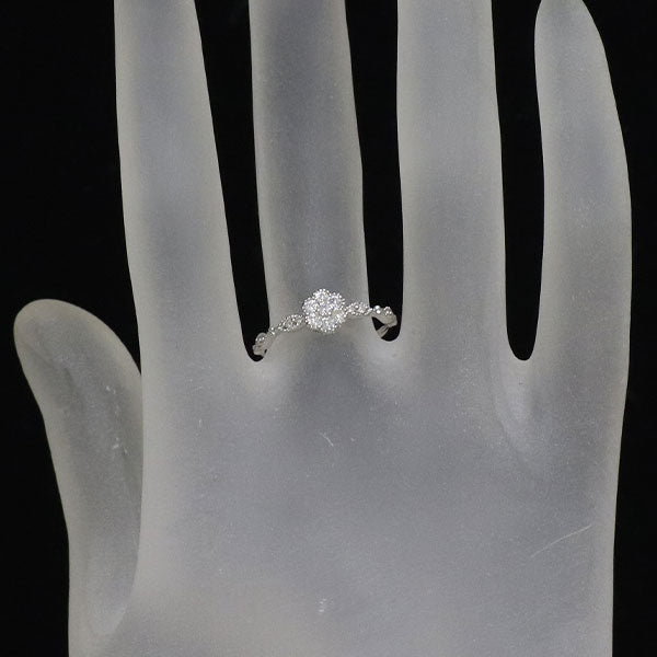 K10WG ダイヤモンド リング 0.18ct フラワー — セルビー