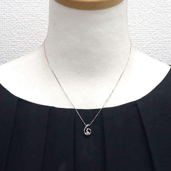 K10WG ダイヤモンド ペンダントネックレス 0.08ct