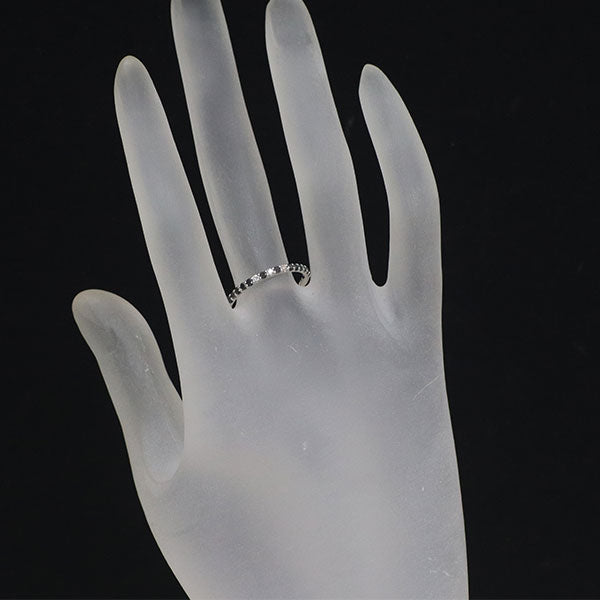 K10WG ブラック/カラーレス ダイヤモンド リング 0.27ct ハーフエタニティ