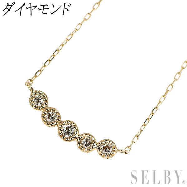K10YG ダイヤモンド ペンダントネックレス