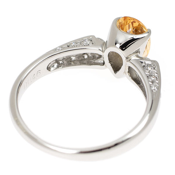 Pt900 インペリアルトパーズ ダイヤモンド リング 1.35ct D0.46ct