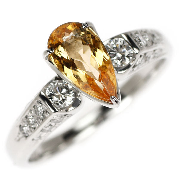 Pt900 インペリアルトパーズ ダイヤモンド リング 1.35ct D0.46ct