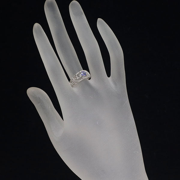 Pt900 タンザナイト ダイヤモンド リング 0.36ct D0.04ct