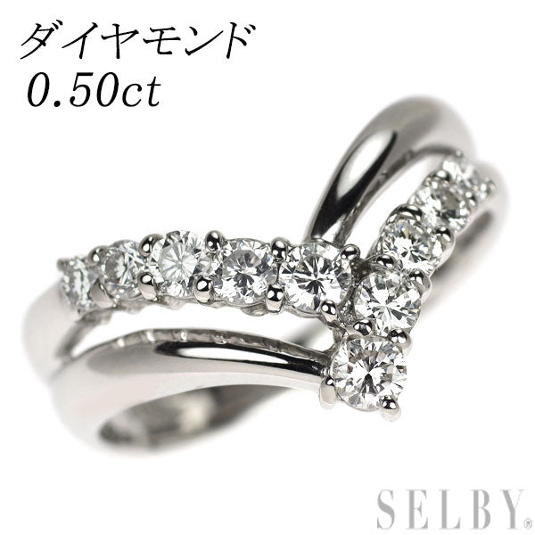 タイムセール!Pt900 ダイヤモンド V字リング トータル1.00ct 12号 pt900 1.00ct V字リング ダイヤモンド リング 【公式通販】