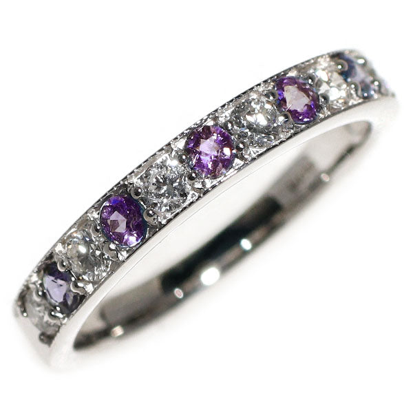 希少 Pt900 アレキサンドライト ダイヤモンド リング 0.26ct D0.26ct ハーフエタニティ