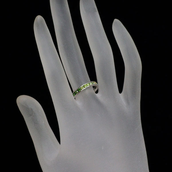 Pt900 トリートグリーン/イエロー ダイヤモンド リング 0.559ct ハーフエタニティ