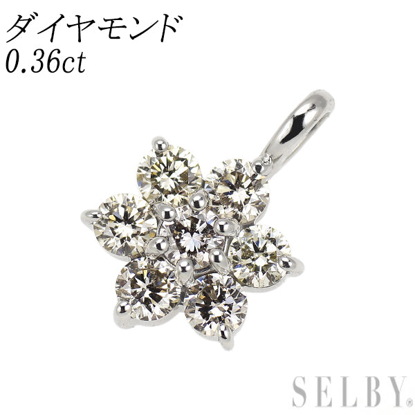 Pt900 ダイヤモンド ペンダントトップ 0.36ct フラワー