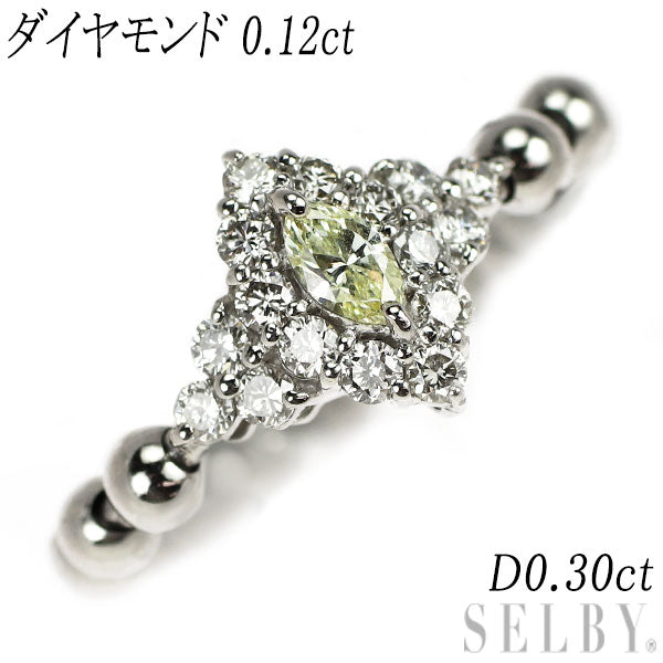 Pt900 マーキス ダイヤモンド リング 0.12ct D0.30ct 伸縮式 6号～15号 フリーサイズ