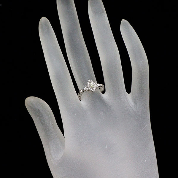 Pt900 マーキス ダイヤモンド リング 0.12ct D0.30ct 伸縮式 6号～15号 フリーサイズ