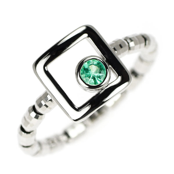 Pt950 エメラルド リング 0.10ct 伸縮式