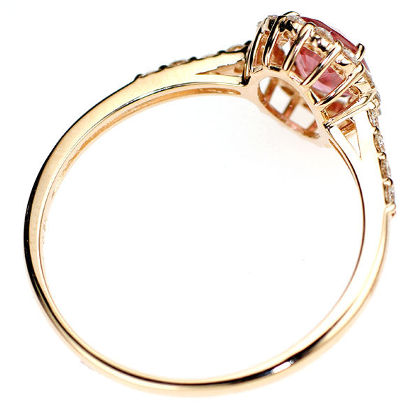 新品 K18PG 非加熱パパラチア サファイア ダイヤモンド リング 0.778ct D0.27ct 【エスコレ】