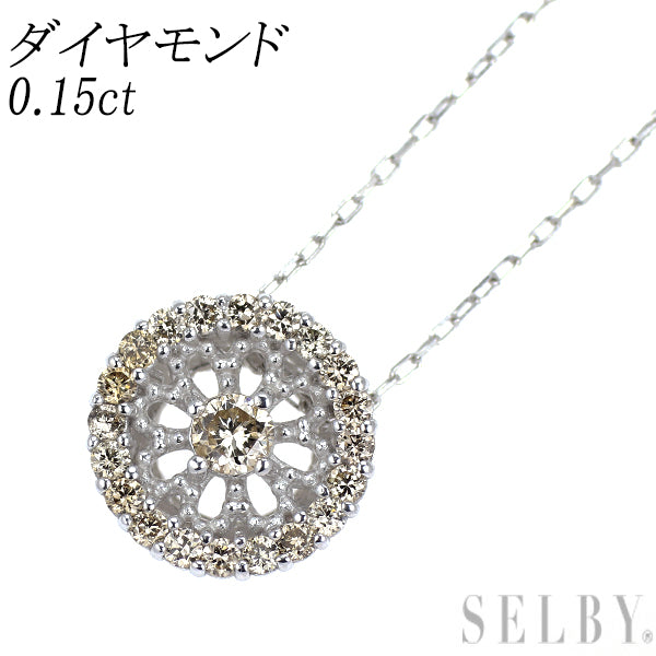 K18WG ダイヤモンド ペンダントネックレス 0.15ct
