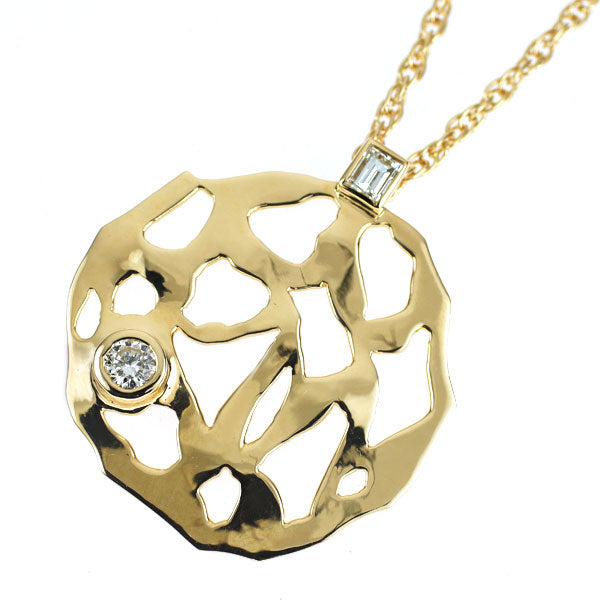K18YG ダイヤモンド ペンダントネックレス 0.20ct D0.18ct
