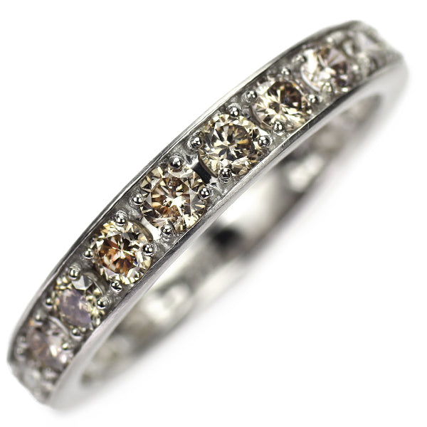 Pt950 ブラウン ダイヤモンド リング 1.00ct セミエタニティ