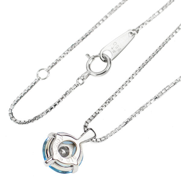 Pt900/ Pt850 アクアマリン ダイヤモンド ペンダントネックレス 0.95ct D0.16ct