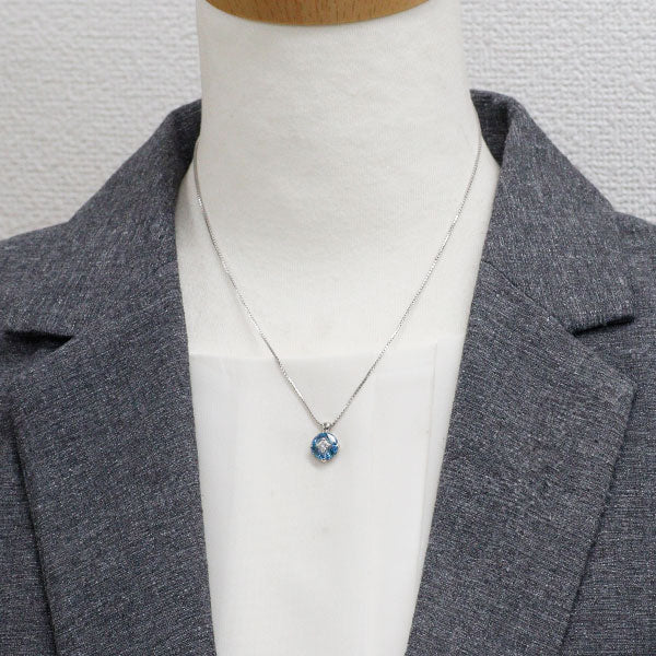 Pt900/ Pt850 アクアマリン ダイヤモンド ペンダントネックレス 0.95ct D0.16ct