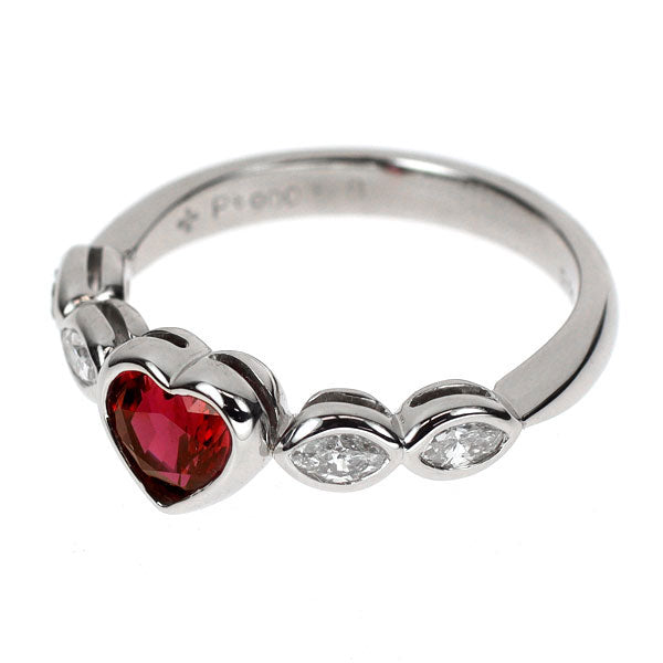 サザンクロス Pt900 ハートシェイプ ルビー ダイヤモンド リング 1.03ct D0.28ct