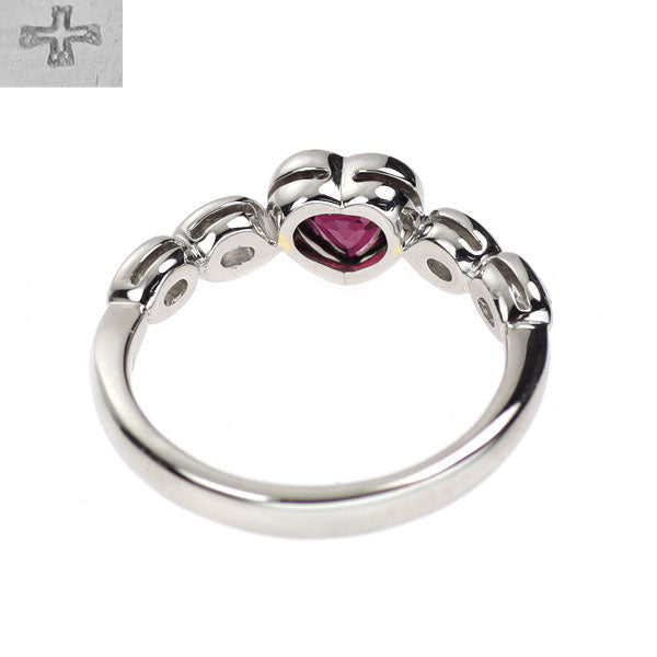 サザンクロス Pt900 ハートシェイプ ルビー ダイヤモンド リング 1.03ct D0.28ct