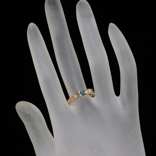希少 K18PG アレキサンドライト ダイヤモンド リング 0.11ct D0.17ct