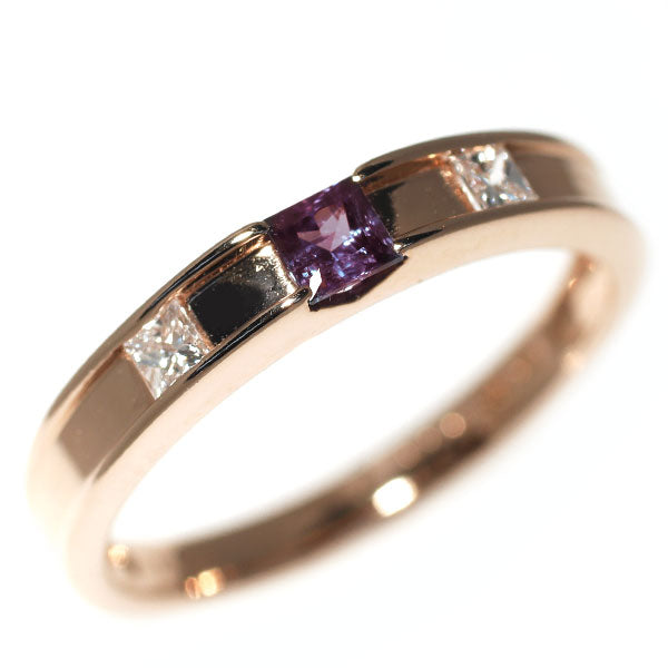 希少 K18PG アレキサンドライト ダイヤモンド リング 0.11ct D0.17ct