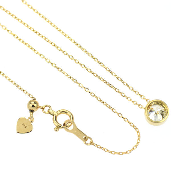 新品 K18YG ダイヤモンド ペンダントネックレス 0.452ct L SI1 G 鍛造ミルグレイン【エスコレ】