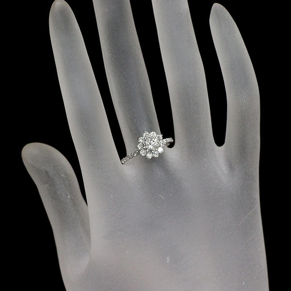 新品 Pt950 LDH ダイヤモンド リング 0.506ct F SI2 G D0.56ct 【エスコレ】 フラワー