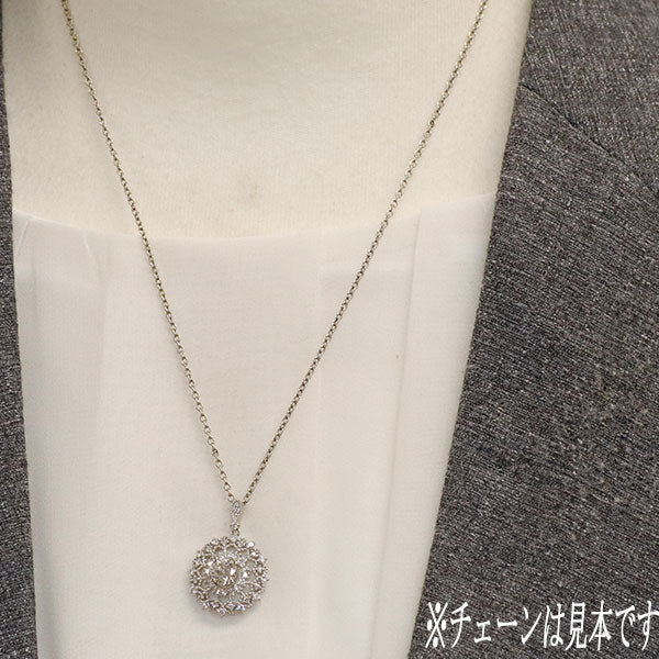 新品 Pt950 ダイヤモンド ペンダントトップ 0.662ct G SI2 G D0.52ct 【エスコレ】アンティークレース