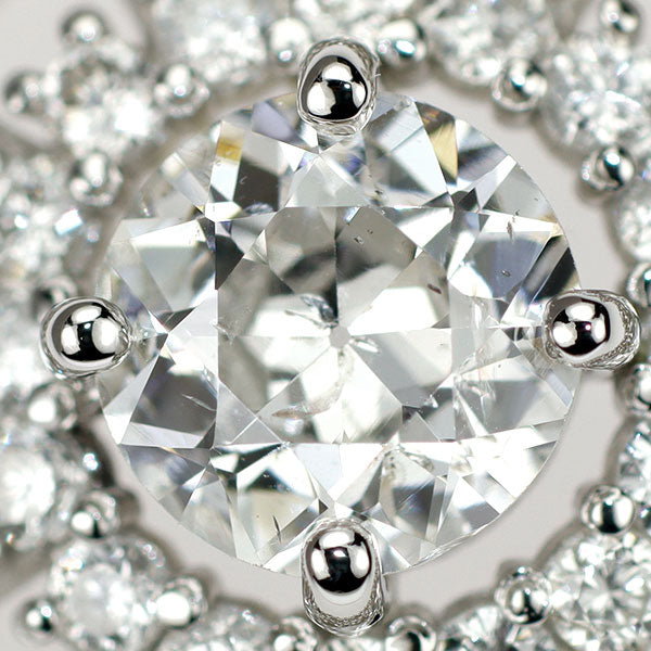 新品 Pt950 オールドヨーロピアンブリリアントカットダイヤモンド ペンダントトップ 0.591ct G SI2 D0.52ct アンティークレース【エスコレ】