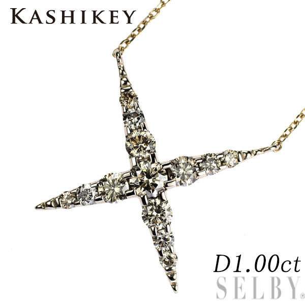 カシケイ K18BG ブラウン ダイヤモンド ペンダントネックレス 1.00ct ネイキッド