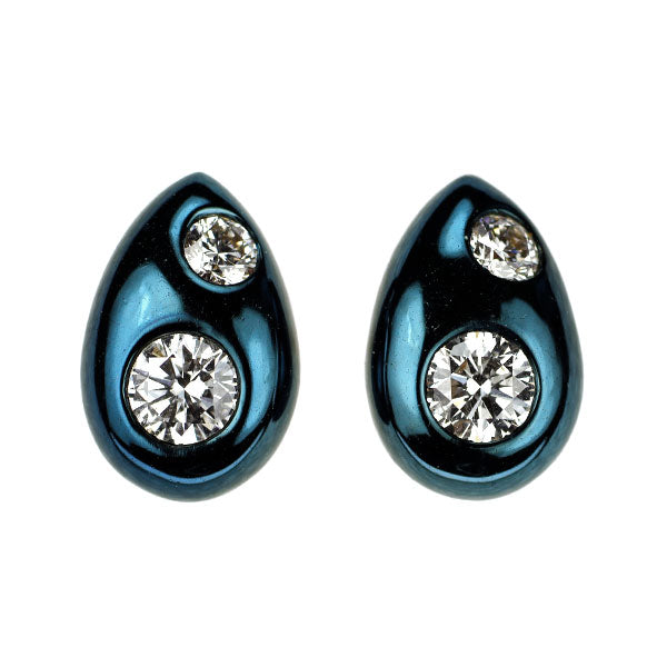 リメイク】K18YG ダイヤモンド ピアス 0.30CT サザンクロス ブルー  