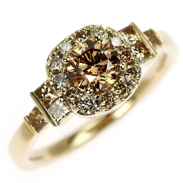 k18 シャンパンカラーダイヤモンドリング　gstv GSTV K18シャンパンゴールド ダイヤモンド リング 0.60ct D0.52ct