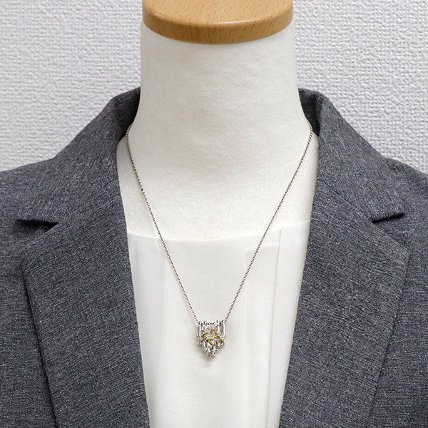福原佐智 K18YG/WG ファンシーカラー/カラーレス ダイヤモンド ペンダントトップ 0.99ct