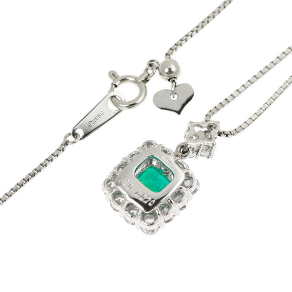 Pt900/ Pt850 エメラルド ダイヤモンド ペンダントネックレス 1.30ct D0.70ct